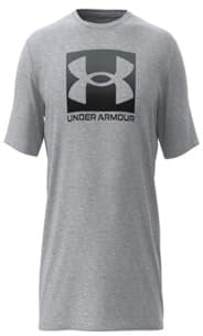 Under Armour UA M Boxed Sports Updated SS - Short Sleeve - Tops - Mod Gray Light Heather/Black - Size: LG
