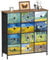 VEDECASA Dresser for Bedroom with 12 Drawers Van Gogh Dressers & Chests of Drawers Tall Fabric Storage Cabinet with Metal Frame for Bedroom Living room Entryway Closet Nursery