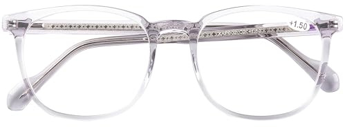 DOOViC Lesebrille Blaulichtfilter Übergröße/Sonnenbrille mit Sehstärke | Modern Große Gläser Lesehilfe mit Stärke für Damen