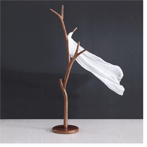 UKETO Coat Stand - Wood Coat Rack Stand,free Standing Coat Stands For Hallway With 6 Hooks For Coat, Hat, Bag, Wallet, For Entryway,Bedroom, Living Room, Office