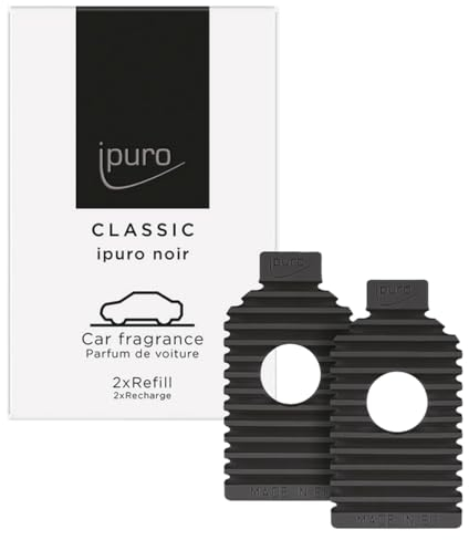 ipuro Classic Car Line Autoduft Noir EVA Refill 2x9g - Orientalischer Duft für Auto mit Rose, Patschuli & Sandelholz - Langanhaltender Auto Lufterfrischer - Passend für ipuro Classic Autostecker Clip