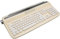 Clavier de Machine à écrire sans Fil, Tablette à Support intégré BT5.0 pour Smartphone et Ordinateur Portable TY Style Rétro 104 Touches (Jaune crème)