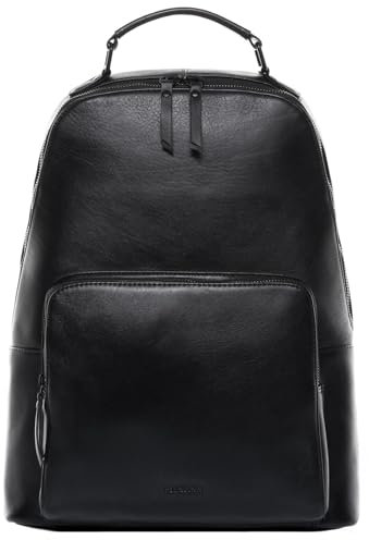 FEYNSINN Rucksack echt Leder - Lederrucksack Nella - Rucksack Damentasche mit Schultergurt - Lederrucksack Damen schwarz handgefertigt