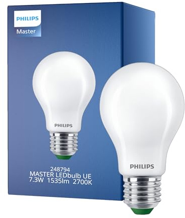 Philips MASTER LED Glühbirne Ultra Efficient E27 Birne Matt 7.3W 1535lm - 827 Extra Warmweiß | Ersatz für 100W