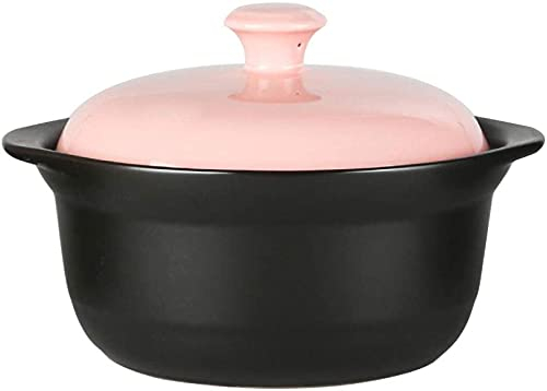 Ceramic Casserole Earthen Pot Casserole Clay Casserole Pot Clay Cooking Pot - No Cracking in Sudden Cold and Heat, High Temperature Resistance-1.2L