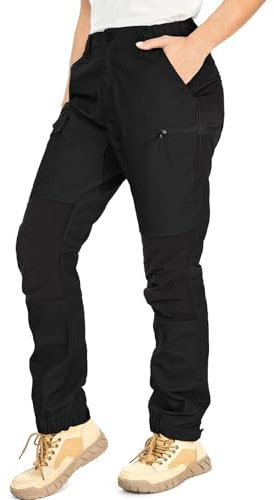 Yenwits Wanderhose Damen Outdoor Hosen Langlebig Robust Atmungsaktiv Trekkinghose Arbeitshose für Outdoor-Aktivitäten und Außenarbeiten(2093,Schwarz,XS)