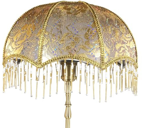 Abat de lampe vintage, 7,9x7,5 pouces de lampe victorienne en forme de parapluie avec glands, ombre à lampe à la frange victorienne, Shade Light Pendante décorative pour les lampes de table E27, lamp