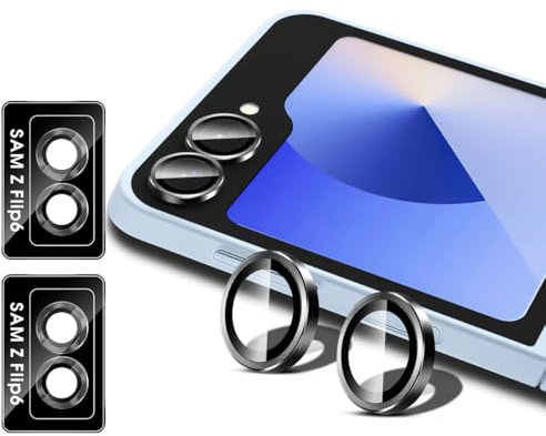 Vanrain Kameraschutz für Samsung Galaxy Z Flip 6, 2 Stück Individuelle Kamera Schutzfolie für Panzerglas für Galaxy Z Flip 6, 9H Härte Kamera Schutz Glas HD Klar Anti-Kratze Bläschenfrei