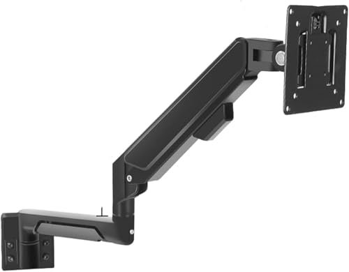 Monitor Arm 10-32 Monitor Wall Bracket Adjustable Gas Spring Monitor Mount Stand 10-16 Wall-Mounted Laptop Stand, Hold Up to 19.8lbs, Black Monitor Desk Mount