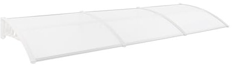 Vordach vordach für haustür 90 x 300 cm, üBerdachung HaustüR mit Weißer Regal + Transparentes Vordach, Aluminium EingangstüR, Türdach für draußen Sonnenschutz Regenschutz