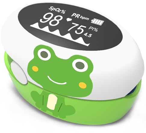 Oximètre d'impulsion de pointe du doigt pour les enfants, saturation d'oxygène pédiatrique rapide et moniteur de fréquence cardiaque, moniteur SpO2 rechargeable avec écran lumineux pour bébé nourrisso