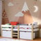 Bellabino Kinderbett 90x200 Aspy, Hochbett mit Rausfallschutz, Babybett für Jungen und Mädchen, Halbhochbett weiß inkl. Lattenrost und 2 Schubladen, Hochbett mit Stauraum und Matratze