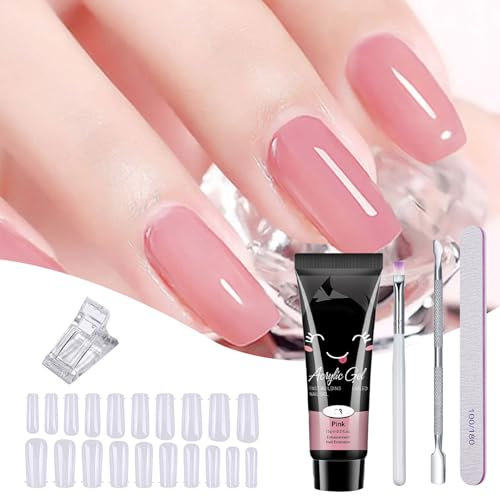 Poly Gel Nägel Set,Poly Nagelgel Set,Polygel Starter Set,Poly Extension Nagelgel Starter Set,Nagelverlängerung Gel Set,Nail Art Design Geeignet für Anfänger