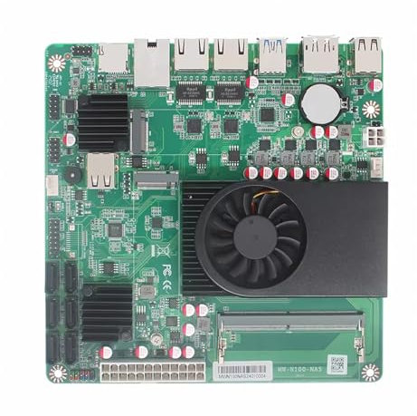 CYMINILMDPC 6-Bay N100 NAS Motherboard,1 * 10G,2*i226-V 2.5G,No Ram No Storage,6*SATA3.0,2*NVMe,Soft Router Firewall ITX Mainboard