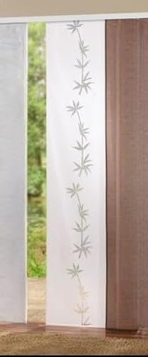 BB-Toy-Trades Flächenvorhang Schiebegardine Schiebevorhang Gardine Vorhang für Fenster mit Ausbrenner Bambus Motiv BxH 57x245cm 1 Stück in Weiss