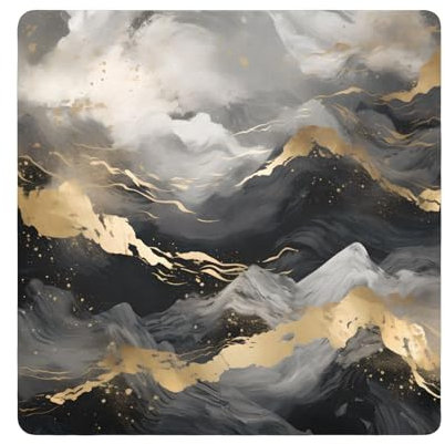 Fototuch Kamera Aufkleber Tuch Marmor Schwarz Gold Grau Quadrat Selbstklebendes Tuch für Objektiv Kratzschutz Objektivschutz Make-up Tasche 35x35cm, mehrfarbig, 13.8x13.8in, Modern