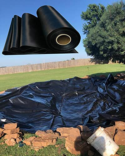 Genérico Revestimiento para Estanque de 3,2 x 16,4 pies, para estanques de Peces, Arroyos, Fuentes y Jardines acuáticos, Color Negro, 20 mil, 13 x 10 pies, Apto para Jardines acuáticos, Piscinas y PE