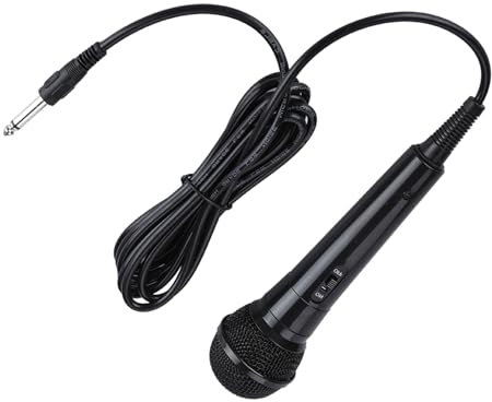 Karaoke Microphone, Wired Microphone Singing Machine Microphone Portable Handheld Moving Coil Wired Dynamic Microphone Vocal Dynamic Mic Clear Voice for Speaker, AMP, Mixer, DVD (Black)