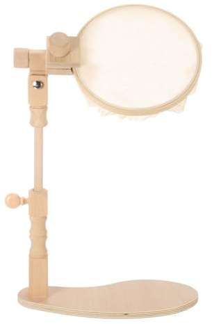 PATIKIL Embroidery Hoop Stand, Adjustable Rotated Beech Wood Cross Stitch Stand Holder for DIY Art Craft, Sewing, Needlework Projects (Heightened Version)