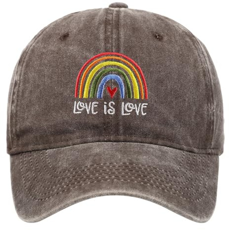 Foweknow Baseball Cap Damen Herren Regenbogen LGBT Gay Pride Sonnenhut Unisex Baseballmütze Verstellbare Atmungsaktive Baseballkappe CSD Party Cap Parade Outfit Sommer LGBTQ Zubehör