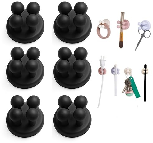 HULOXIN Sofort einsatzbereit Silicone Zahnbürstenhalter Silikon Rasiererhalter Selbstklebender Multifunktionaler Haken für Bad & Küche Wasserdicht & Ohne Bohren