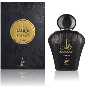 Zayaan Gold 100 ml Eau De Parfum for Men by Khadlaj Perfumes - Fragrance with Plum, Cinnamon and Woody Notes - Long-Lasting Sweet, Spicy and Warm Scent