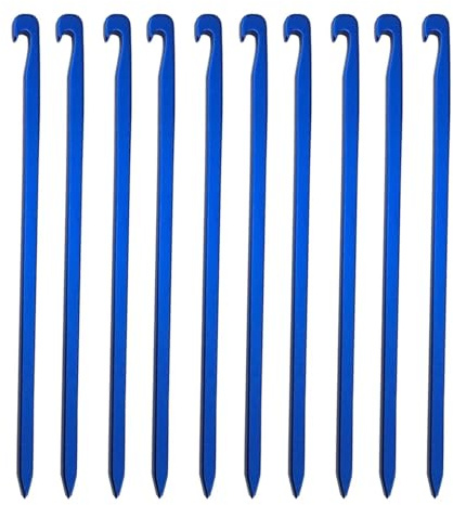 Heringe Zelt 10Pcs 16cm Aluminium Legierung Zelt Heringe Garten Stakes Boden Nagel Heavy Duty Hängematte Camping for Abspann Markise Baldachin überzelt(Blue)