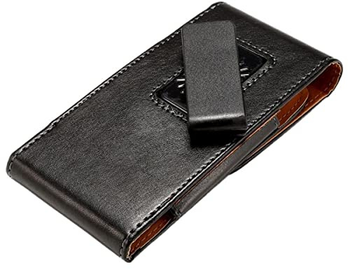 DFV mobile - Executive Belt Case with 360 Rotating Clip Faux Leather for Cricket Magic 2 5G (2025) - Black
