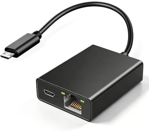 Adattatore Ethernet per Fire TV Stick, adattatore di rete Ethernet compatibile con 4K Fire Stick, adattatore micro USB a RJ45 LAN
