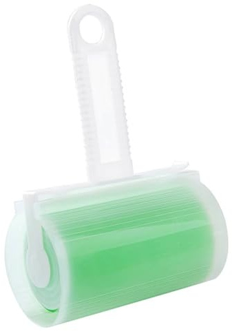 EnxJire Fusselrolle Tierhaare Washable Clothes Hair Sticky Roller Reusable Portable Home Clean Pet Remover Carpet Bed Sofa Dust Collector(Green with Cover)