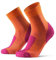 DANISH ENDURANCE Walking Socks Merino Wool Lightweight, Anti Blister Hiking Socks, Breathable Trekking Socks, for Men & Women, Unisex, Fuchsia/Orange 6-8