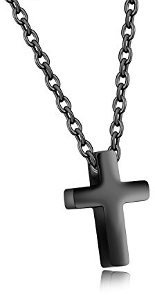 TEMICO Tiny Simple Cross Pendant for Children Boys Girls Stainless Steel Small Necklace with 16 Chain