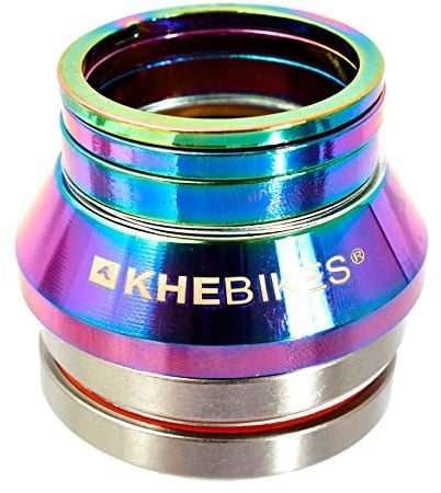 KHEbikes KHE BMX Steuersatz Industriegelagert 7005 Alu Oil Slick 82g 3 Spacer Laser Logo