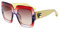 FEISEDY Oversized Square Sonnenbrille Damen Multi getönten Glitter Frame stilvolle inspiriert B2276