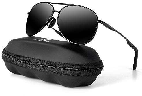 Aviator Sunglasses for Men Polarized Women UV Protection Lightweight Driving Fishing Sports Unisex glasses MX208 Black Frame Lens