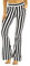 iEFiEL Modisch Damen High Waist Schlaghose Bootcut Glocken Hose gestreifte Floral Stretch Leggings Slim Fit lang Pants Schwarz & Weiß M