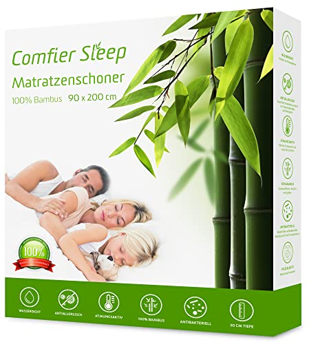 Protege Matelas 90x200 cm - 100% Bambou – Alèse 90x200 Imperméable Enfant Respirante et Lavable – Protege Matelas Douce et Silencieuse
