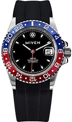MIYEN MUNICH Abyss Automatik Uhr Herren - Miyota Präzisionslaufwerk Saphirglas & Datumsfunktion – Silber Uhr Herren