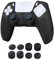 Newseego Coque Skin pour Manette PS5, Housse Manette PS5 en Souple Silicone Cover avec 8 Poignée de Pouce - Accessoire de Étui Protection Case Compatible avec Sony Playstation 5,Noir