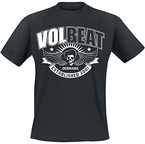 Volbeat Skullwing Ribbon Männer T-Shirt schwarz S 100% Baumwolle Band-Merch, Bands, Nachhaltigkeit