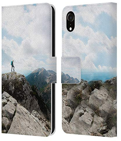 Head Case Designs Offizielle Patrik Lovrin Blick auf neue Abenteuer Wanderlust Leder-Wallet-Hülle Kompatibel mit Apple iPhone XR