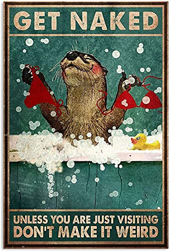 Dreacoss Otter-Blechschild, 20,3 x 30,5 cm, Metall, Retro-Stil, Wanddekoration
