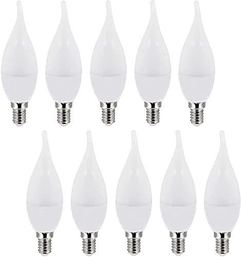 ADAKAT 10er Pack, LED Kerze 6W E14, warmweiß 3000K, Flimmerfrei IC-Driver