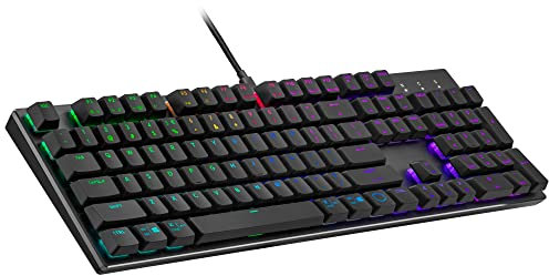 Cooler Master SK652 Clavier Mécanique Layout ES, Taille Standard, Touches Flottantes Low Profile, Red Switches, Rétroéclairage RGB par Touche, Filaire (USB Type-A), Compatible PC & MacOS - Gris Métal