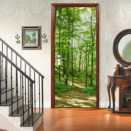 3D Türtapete Selbstklebend Türaufkleber - WALD - Türposter PREMIUM PVC Wasserfest Wandtattoo Für Schlafzimmer Wohnzimmer Tür Dekoration Tapete 95 x 200 cm