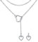 FOCALOOK Lariat Halskette lang Y-Kette für Damen Mädchen Edelstahl personalisiert Herz Anhänger mit 80cm verstellbar Rolokette silberfarben Fantasie Modeschmuck Accessoire für Geburtstag Valentinstag