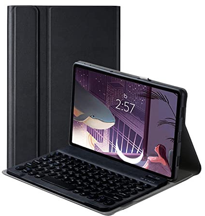 Custodia Tastiera per Lenovo Tab P11, Tastiera Bluetooth Wireless, Cover Posteriore Morbida, Custodia per Tablet Lenovo Tab P11 (TB-J606F / J616F / J607Z),Black1