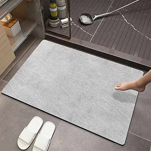 Aoki Ash-60 x 90 cm Tapis de bain Diatomite doux antidérapant en caoutchouc souple absorbant à séchage rapide pour salle de bain ou cuisine