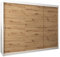 MEBLE KRYSPOL Tokyo 250 Kleiderschrank mit DREI Schiebetüren für Schlafzimmer – moderner Aufbewahrungsschrank mit Kleiderstange und Regalen – 250x200x62cm - Mattweiß + Artisan