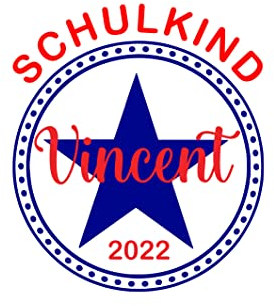 Bügelbild Schulkind 2022 zur Einschulung mit Name für Schultüte, Shirt